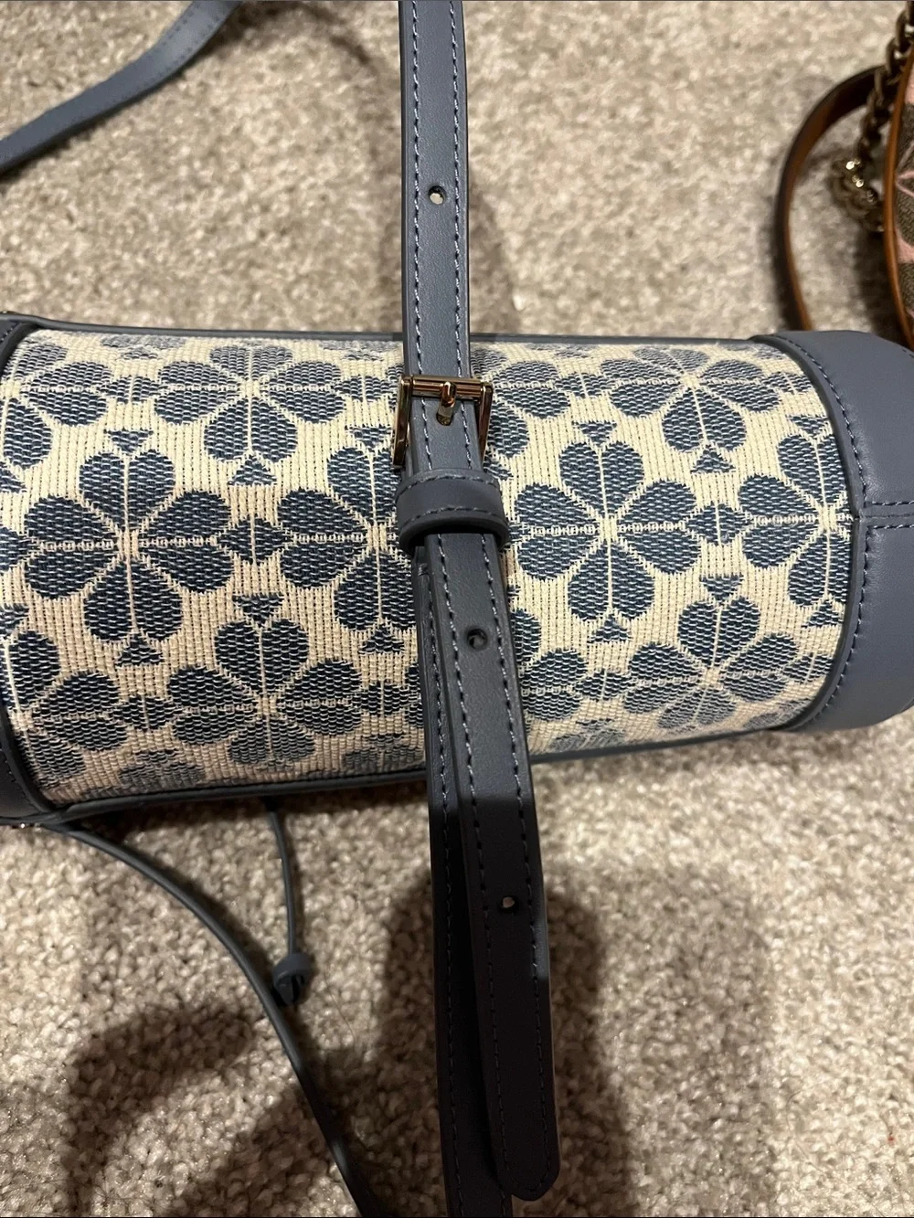 Kate Spade Spade Flower Jacquard Water Bottle Crossbody Holder Light Blue